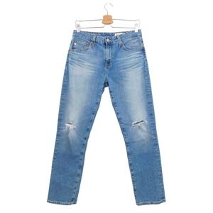 AG Jeans Aged Denim Ex Boyfriend Slouchy‎ Slim Distressed Ripped Knee Jeans